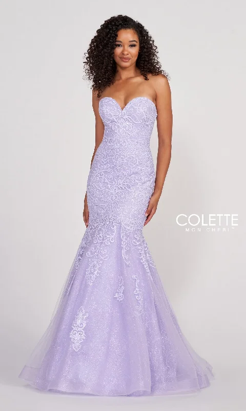 Colette Pastel Strapless Lace Mermaid Prom Dress