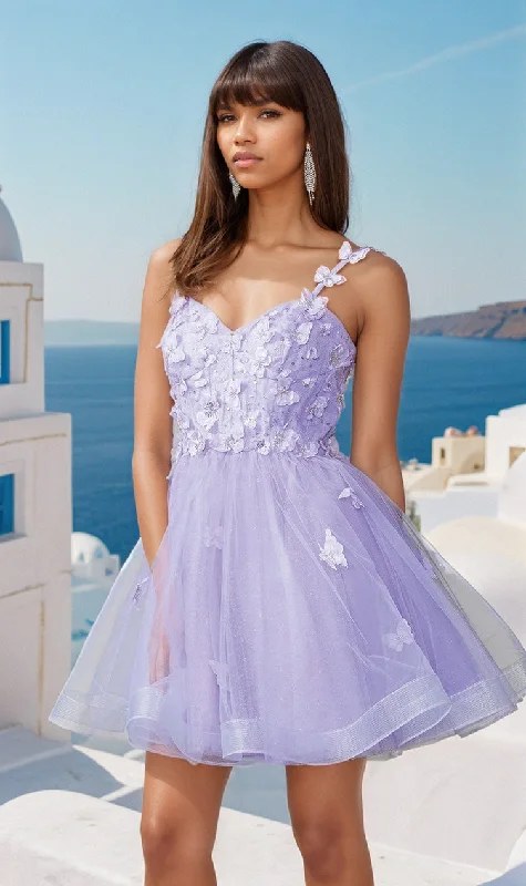 Lace-Up Short Butterfly Homecoming Dress 3369