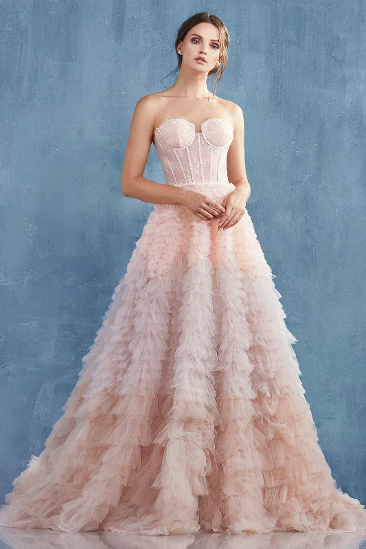 **Enchanting Tulle Cascade: A Statement Gown for Unforgettable Occasions**