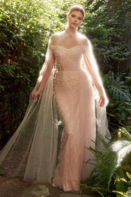 Ethereal Enchantment: Tulle Dress with Pearl Adornments for Magical Moments