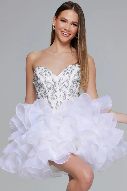 Tulle Short Strapless A-line Dress by Jovani 39932