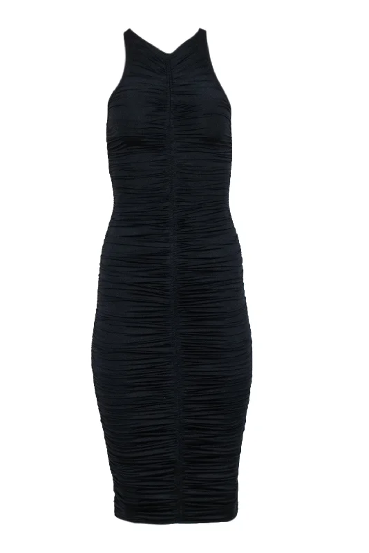 A.L.C. - Black Ruched Sleeveless Bodycon Dress Sz XS