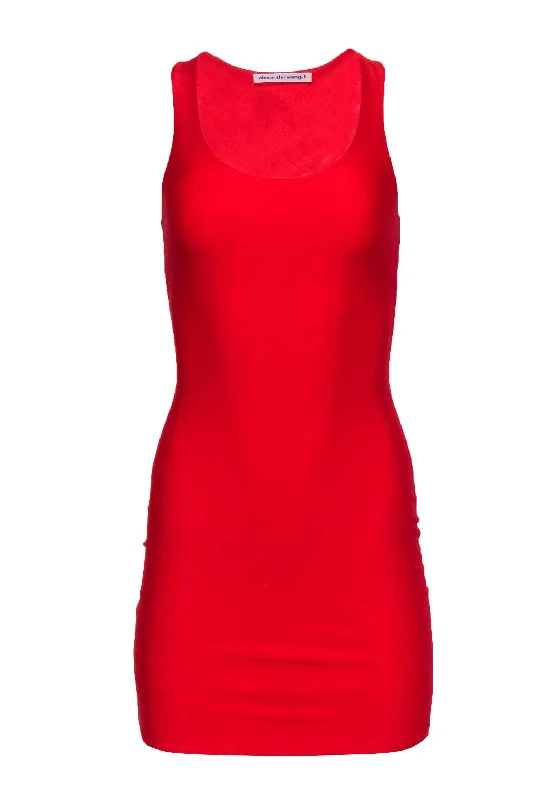 Alexander Wang - Red Slink Sleeveless Bodycon Dress Sz S