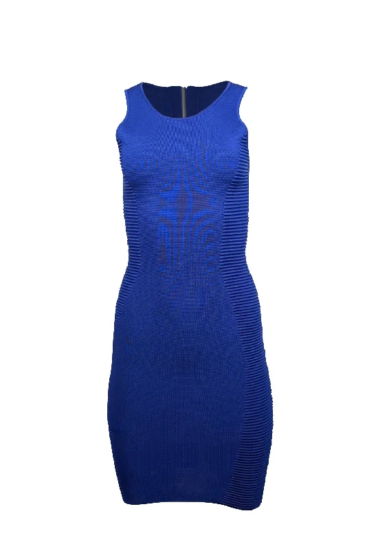 Torn by Ronny Kobo - Cobalt Blue Ribbed Side Bodycon Dress Sz S